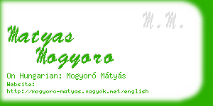 matyas mogyoro business card