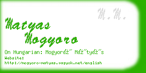 matyas mogyoro business card